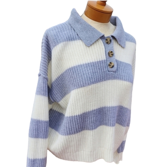 Knit Stripe Longsleeve oversize Sweater - Picture 7 of 10